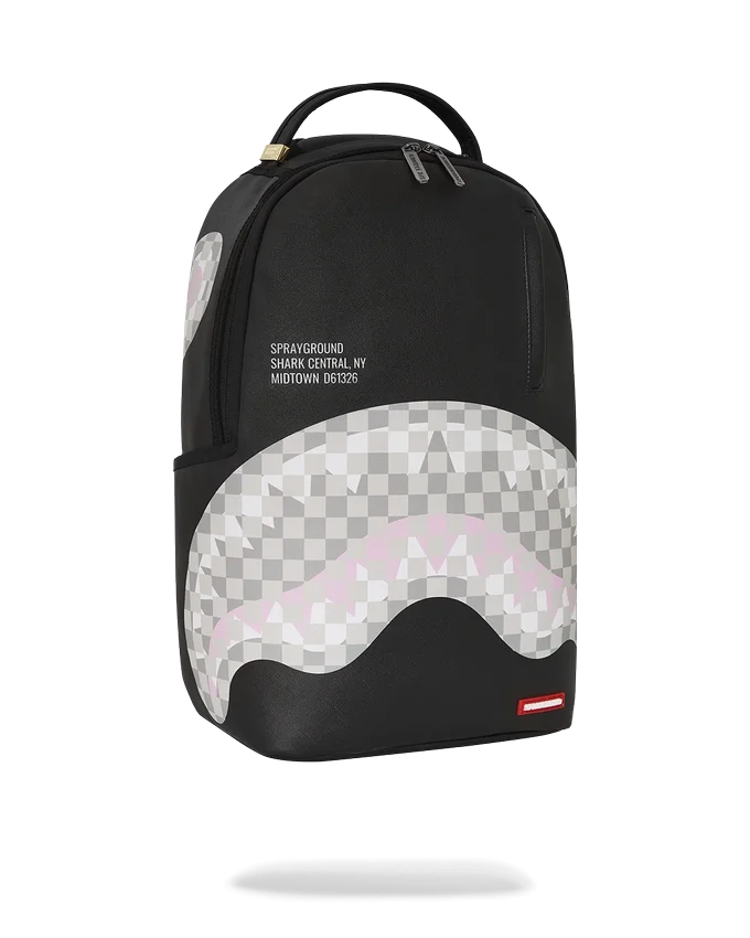 MOCHILA SHARK CENTRAL CREMA Y NEGRO A CUADROS