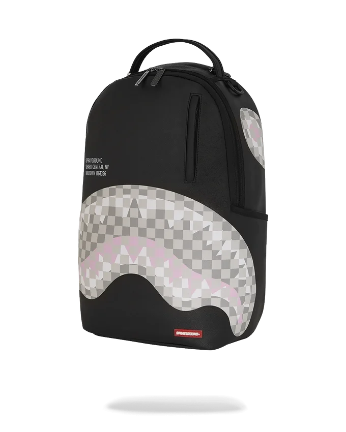 MOCHILA SHARK CENTRAL CREMA Y NEGRO A CUADROS