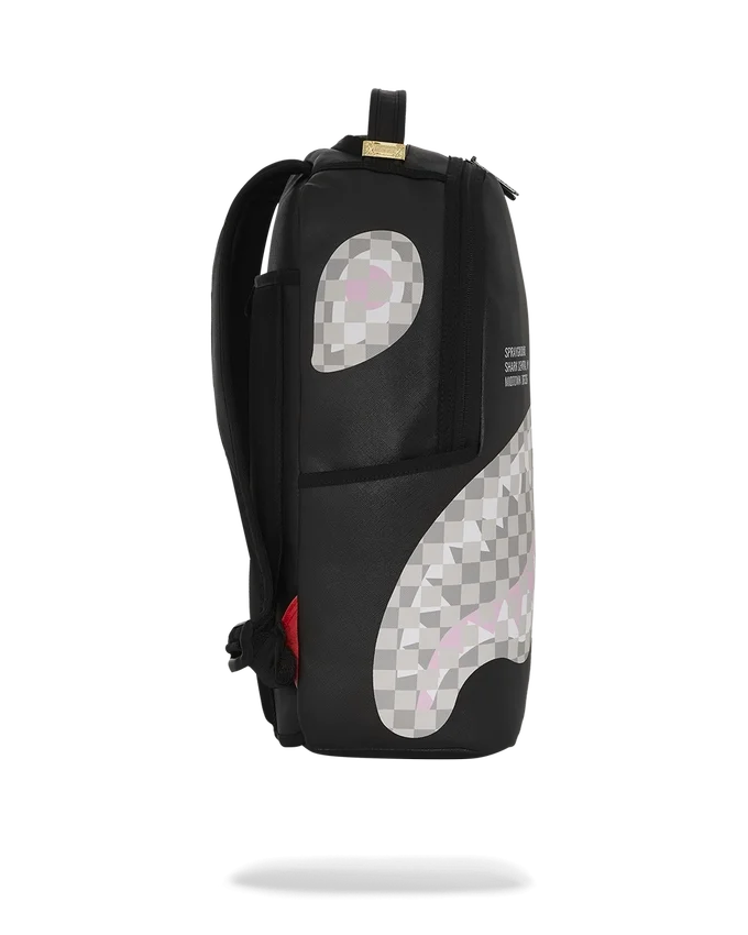 MOCHILA SHARK CENTRAL CREMA Y NEGRO A CUADROS