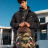 Mochila «Sharks in Paris» con bolsillo exterior con cremallera dorada (DLXV)