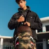 Mochila «Sharks in Paris» con bolsillo exterior con cremallera dorada (DLXV)