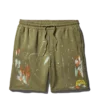 PANTALONES CORTOS DE PUNTO CON SALPICADURAS DE PINTURA (VERDE)