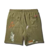PANTALONES CORTOS DE PUNTO CON SALPICADURAS DE PINTURA (VERDE)
