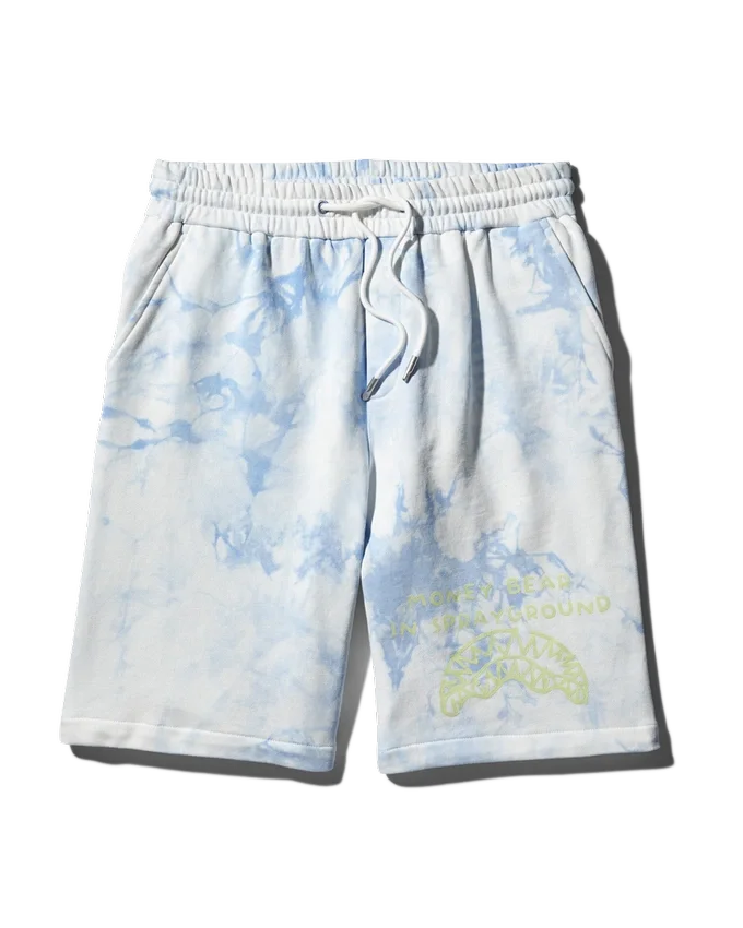 PANTALONES CORTOS DE PUNTO TIE-DYE (AZUL)