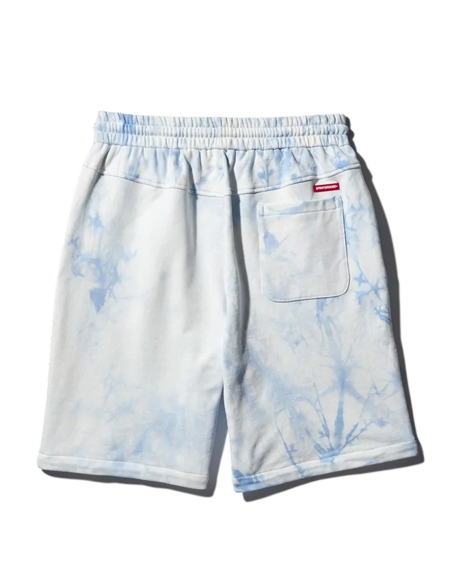 PANTALONES CORTOS DE PUNTO TIE-DYE (AZUL)