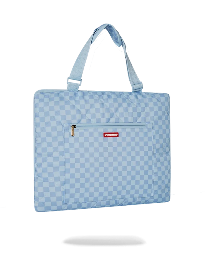 SHARK ISLAND: MANTITA DE PLAYA PLEGABLE, BOLSO CONVERTIBLE RESISTENTE AL AGUA