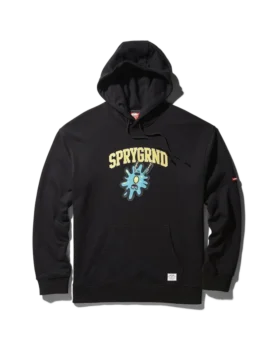 SUDADERA CON CAPUCHA DE SPONGEBOB «SPLAT» (NEGRA)
