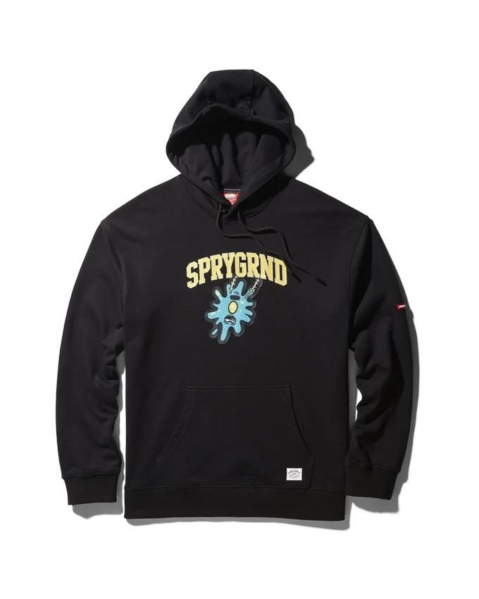SUDADERA CON CAPUCHA DE SPONGEBOB «SPLAT» (NEGRA)