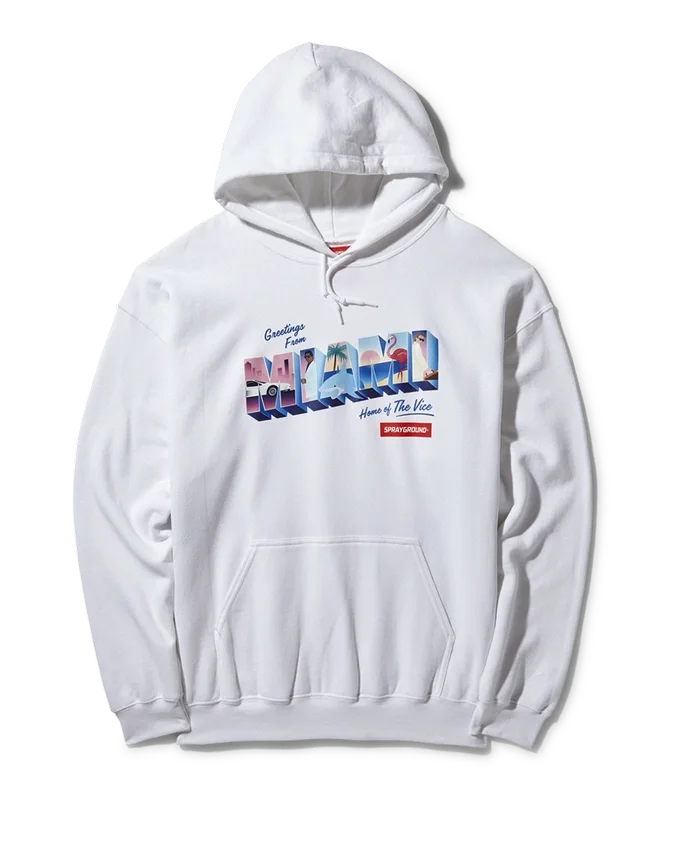 SUDADERA CON CAPUCHA MIAMI VICE (BLANCA)