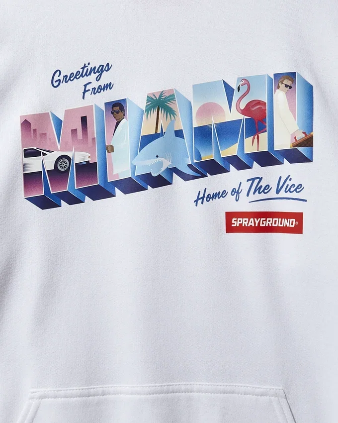 SUDADERA CON CAPUCHA MIAMI VICE (BLANCA)