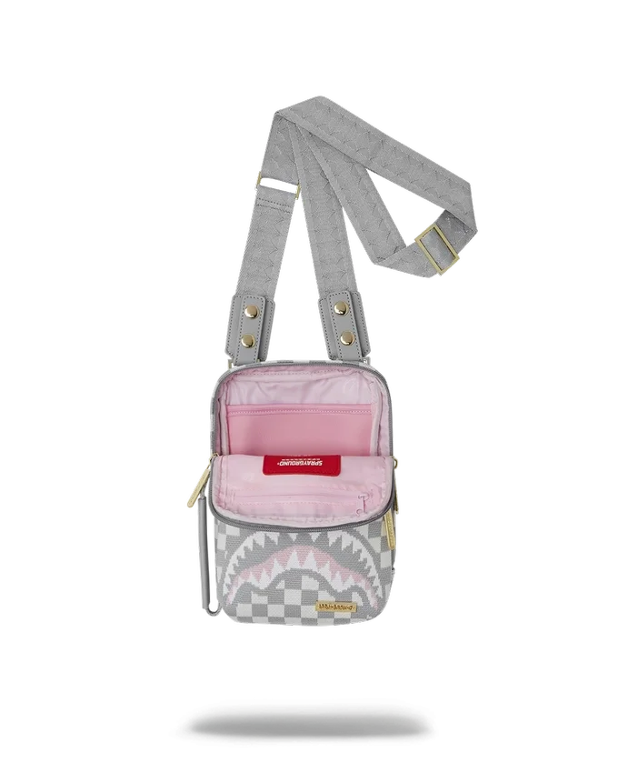 Tejido de punto «Sharks in Paris» en color crema, Bolsos Cruzados OG